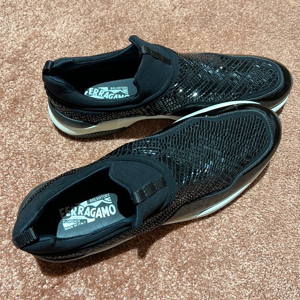 Mens Salvatore Ferragamo tennis shoes size 10.5 brand new condition.